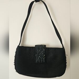 Elegant Black Beaded Women's Bag